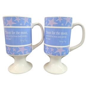 Vintage Mary Kay "Shoot‎ For The Moon" Coffee Cup Set of 2 Tea Drinkware